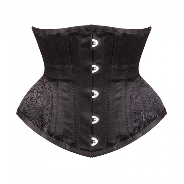 Hourglass Waist Training Corset Women Sexy 20 Steel Bones Underbust Waist Taming Corset with Brocade Embroidery Hip Panels Waist Trainer