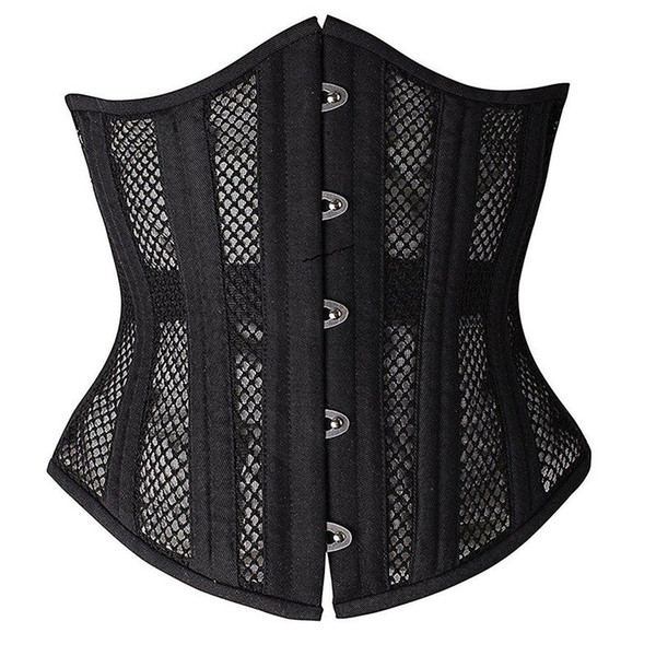 24 Steel Bones Women Mesh Instant Shape Waist Trainer Underbust Corset Body Shapers 28cm Height Torso Girdles Waist Slimming Belt XS-3XL