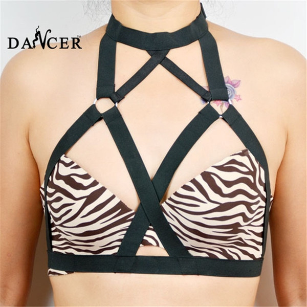 Sexy Bondage Feather Harness Fetish Body Top Chest Harness Cage Bra Harajuku Epaulettes Harness for Women Halloween Dance