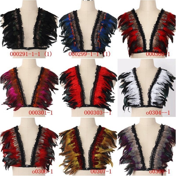 Halloween Costume Lace Feather Bra,festival Rave Wear UNISEX,Velvet Boho Bralette,Crop Top Gypsy Lingerie,Goth Funny Fetish Bra