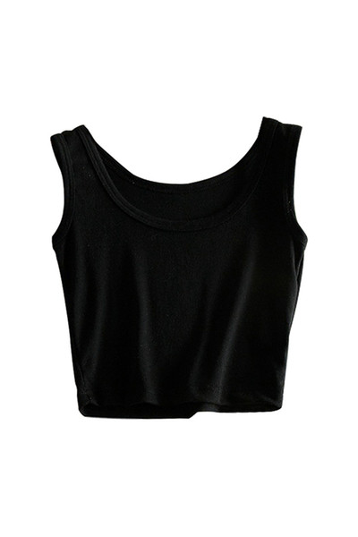 Women Sexy Crop Top Sleeveless Tee T-Shirt Vest Tank Top black