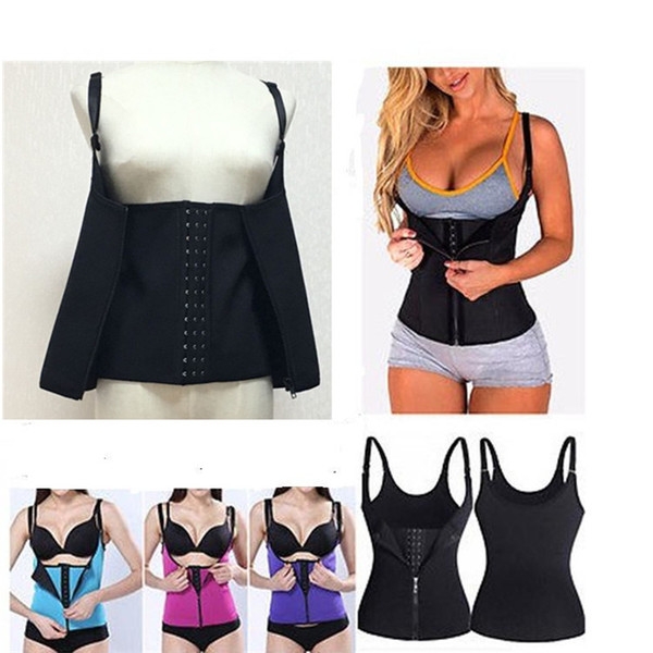 Women Shapers hot shaper tops vest corset underwear neoprene training tummy bodycon shaper girdle waist cincher double-breasted zipper 582