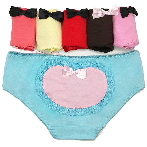 Women's Panties Heart-shaped Pattern Cotton Underwear Gril Briefs Lingerie Ladies Underpants Cartoon Woman Intimate Female Panty