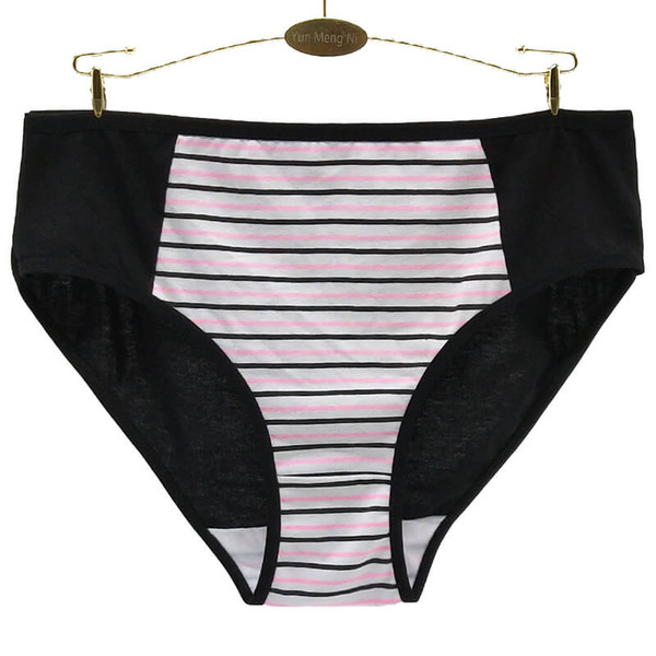 Yun Meng Ni Women Striped Plus Size Cotton Panties Size XXL XXL XXXXL Big Size Panties For Women