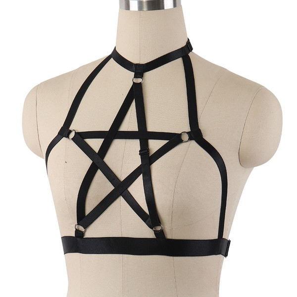 Body Harness Bra Women's Fetish Wear Cage Bra Open Chest Harness Harajuku Gothic Style Crop Top Bondage Lingerie