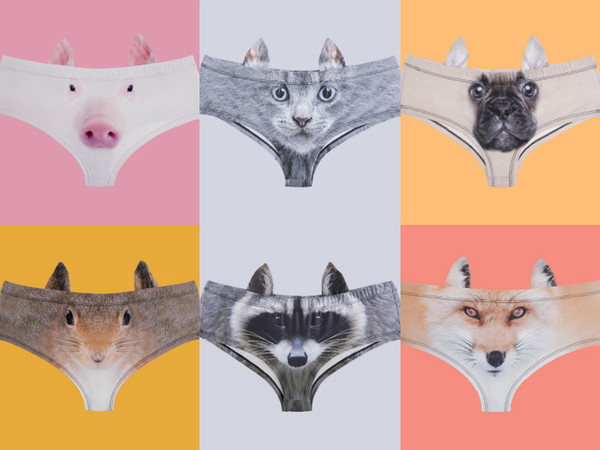 Elliehouse 2017 Fashion Women Cute Animal ear panties Cartoon panties Pig Cat Dog Fox Rabbit Ear Cotton Underwear Girls Cute pig ear Panties