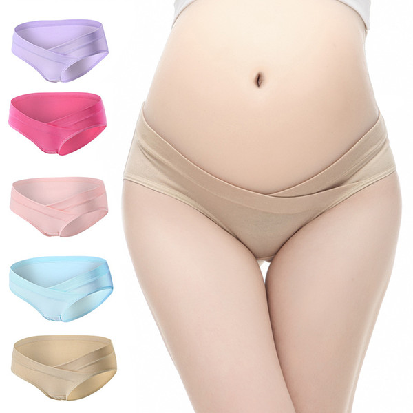 Elliehouse Soft Cotton Belly Support Panties for Pregnant Women Maternity Underwear Breathable V-Shaped Low Waist Panty wholesale