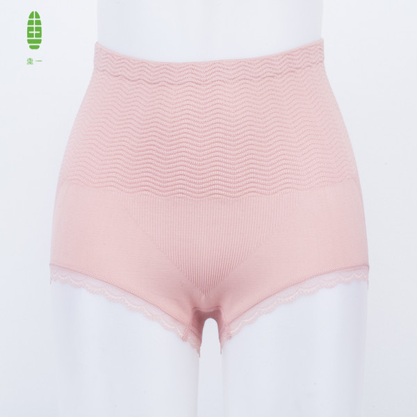 GUIYI Women High Waist Panties Lace Solid Abdomen Female Seamless Underwear Breathable Briefs Culotte Woman Panties Thin Slimming Body