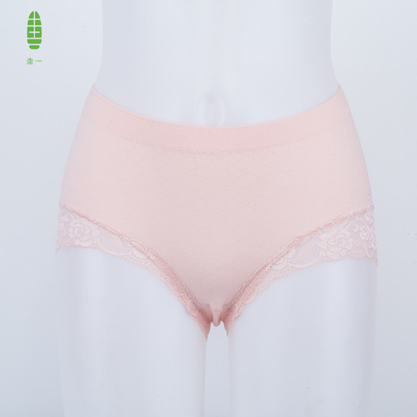 GUIYI Diamond Pattern Lace Sexy Pink Seamless Underwear For Girls Slim Elastic Women Underpant Breathable Daily Briefs C2041