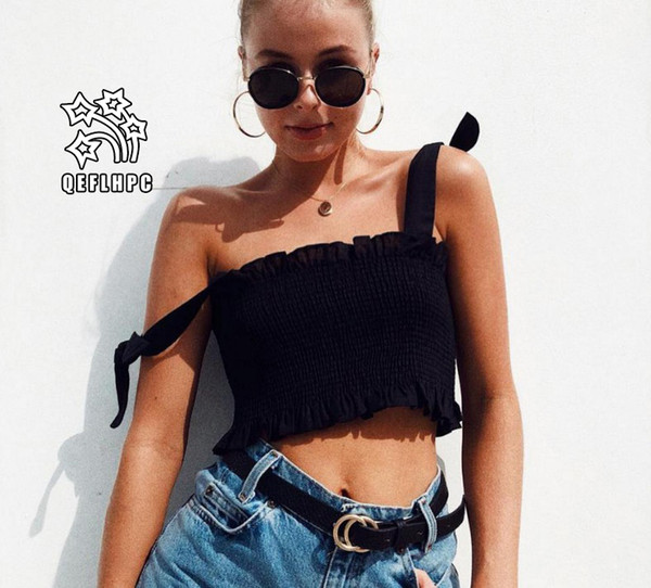 Women's clothes Summer New pattern Tie Short Pure color Small vest Women's underwear 91%-99% polyester material Camisoles & Tanks AT1730662