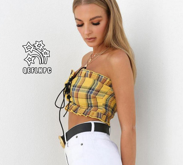 Women's clothes Summer Tie Short lattice Small vest Women's underwear 91%-99% Polyester material Camisoles & Tanks Camisole AT1731255