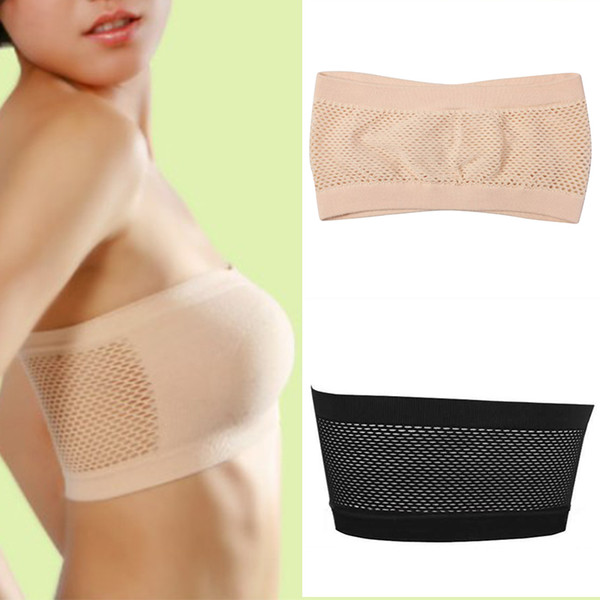 Women Sexy Basic Strapless Seamless Bra Breathable Prevent Exposed Wrapped Chest Tube Tops All-Match Bra Bandeau Crop for Females HY0006