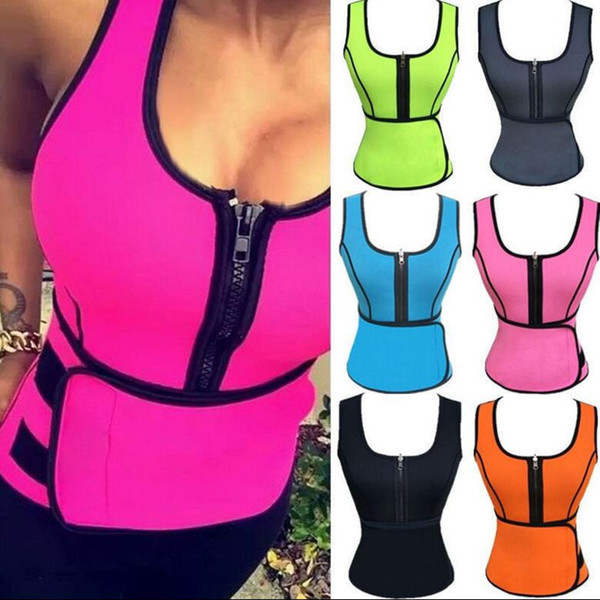 Neoprene Sauna Vest Body Shaper Slimming Waist Trainer Hot Shaper Summer Workout Shapewear Adjustable Belt Corset 8 color KKA2738