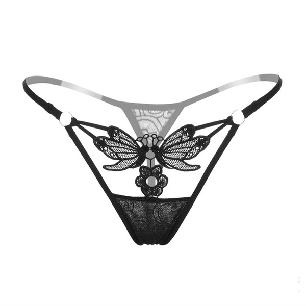 Sexy Panties Hot Sale Butterfly Thong Women G-String Underwear Hollow Out Sequined Briefs Low Waist Sexy T-back Tanga 5pcs random