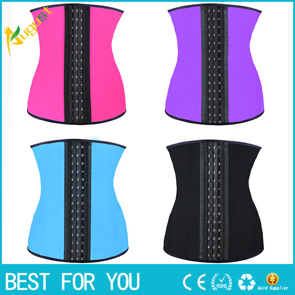 9 steel bone Latex Rubber body shaper Waist Trainer training corsets Corset Latex Corset Sexy Women Latex Waist Cincher Slimming Shapewear