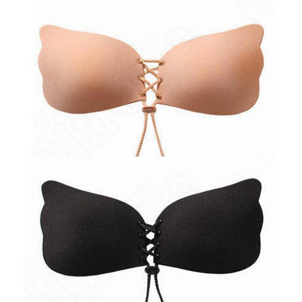 2017 Summer New 2 Colors Butterfly Shaped Bras Push Up Nubra Strapless Self Adhesive Bras Sexy Invisible Bras Silicone Bra