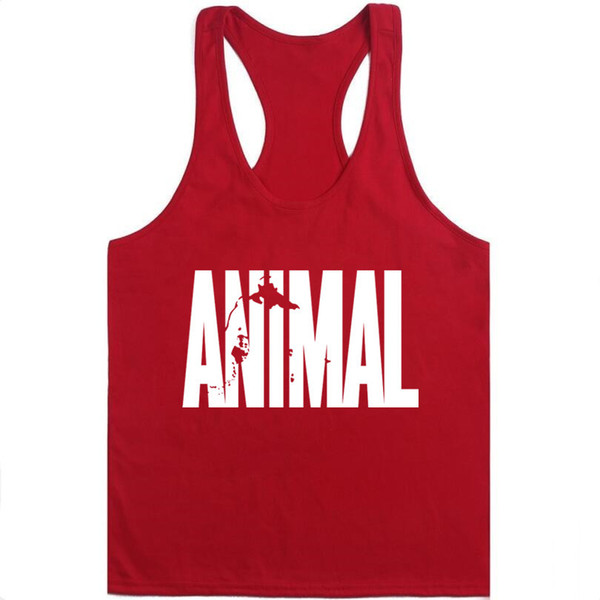 Animal Stringer Bodybuilding Tank Top Solid Gym Singlet Muscle Mens Racer-back Vest Tee bodybuilding stringer tank top men musculation