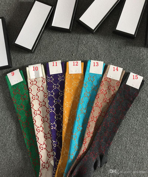 15 Colors Golden Silk Stockings New Fashion Sock With Gift Box Shows Thin Female Leg Socks Multiple Colors Knitted Cotton Socks