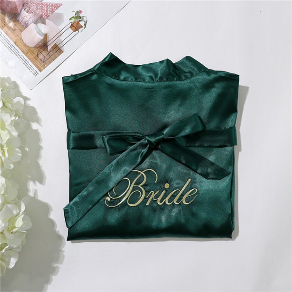 Green Silk Bridesmaid Bride Robe Sexy Women Short Satin Wedding Kimono Robes Sleepwear Nightgown Dress Woman Bathrobe Pajamas