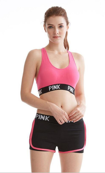 Women's Yoga Gym bras Running Sports Shirts Push Up Bra Fitness Tops Adjustable Strap Bra pink