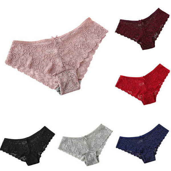 Fashion Women Sexy Underpants Lace T-back Hollow Underwear Breathable Briefs Ladies Panties Girls Knickers JL