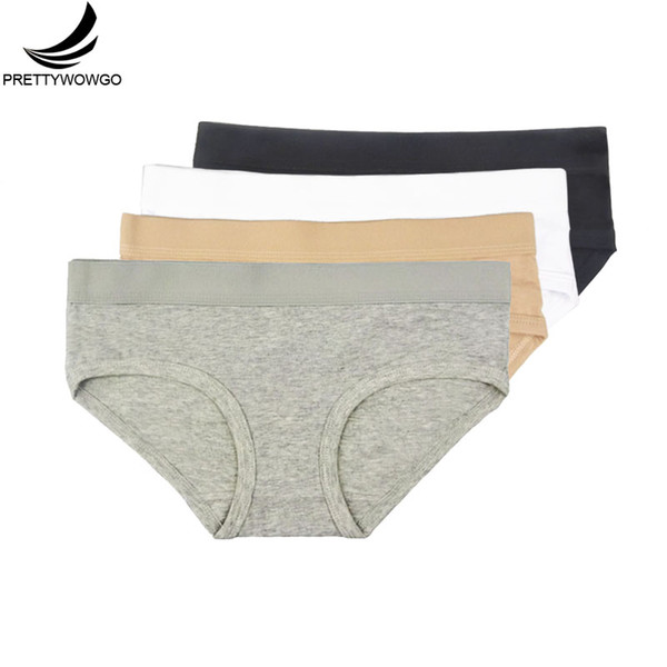 Prettywowgo 1041 Good Quality Women's Panties Big Size Breathable Soft Cotton Plus Size Women Briefs Underwear 3 pcs/lot