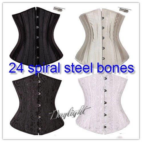 24 Steel Bone Waist Cincher/Trainer Waist Training Corsets Body Shaper Underbust Corset Plus Size Waist Cincher Black/White/Khaki