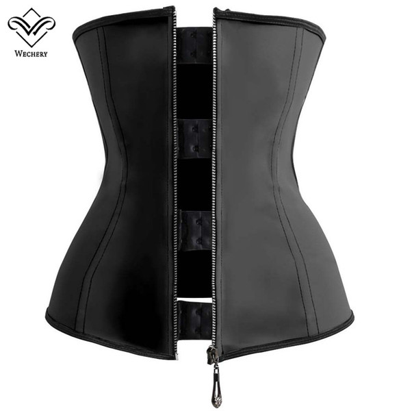 Latex Waist Trainer Waist Training Corsets Zipper And Hooks Combo Underbust 100% Smooth Latex Rubber Waist Cincher Zip And Clip Waist Shaper