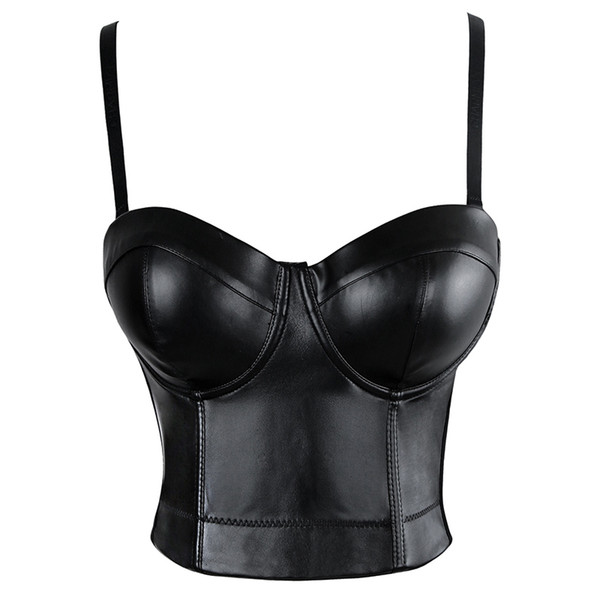 Sexy Tops Steampunk Corset Bustier Corselet Gothic Slimming Women Leather Shapewear Black Party Shows Club Crop Vest Bra Goth Sling Tops