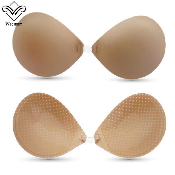 Wechery Silicone Bras Invisible Adhesive Bra Plunge U brassiere Strapless Push Up Bralette Sexy Bras for Bikini Wedding Dress bh