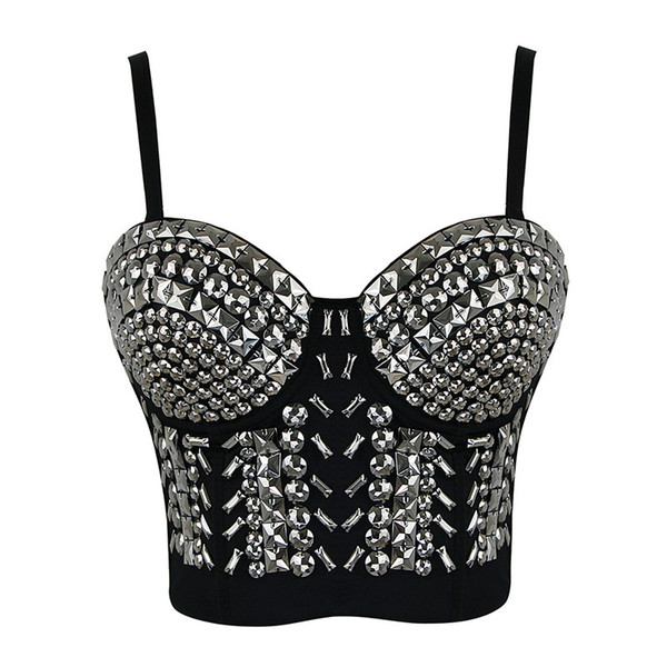 Steampunk Bustier Corselet Gothic Sexy Corset Women Slimming Shapewear bone Sequined Party Shows Club Bra Crop Tops Vest