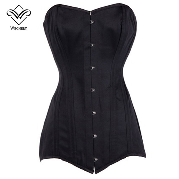 Wechery Steampunk Vintage Corset Gothic Clothing Corsets & Bustiers Lace up Sexy Long korset Corsage Waist Trainer Corcepet Tops