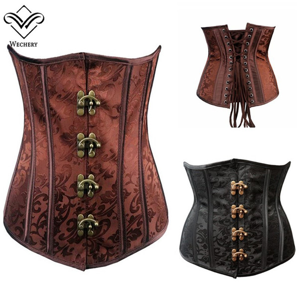 Steampunk Corset Gothic Corsages Sexy Corsage Corzzet Corsets Corselet Straitjacket Bodice Steel Boned Underbust Waste Trainer