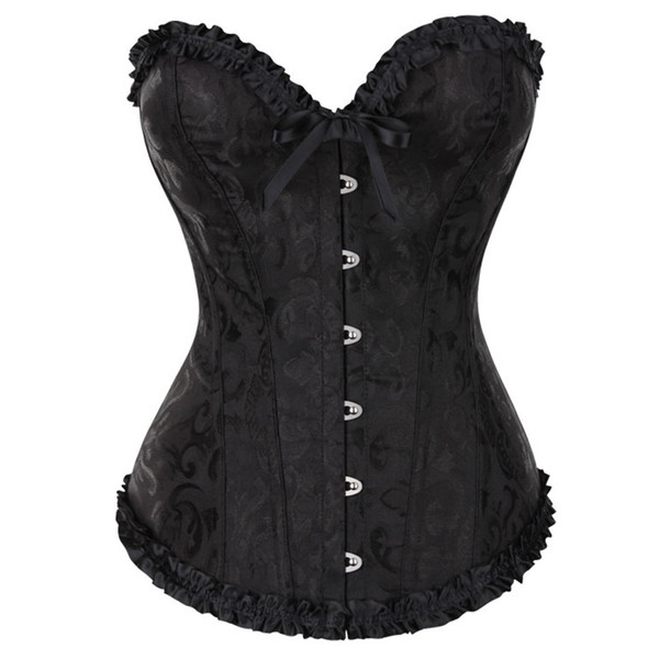 Hot Sexy Women's Corset Bustier Tops Bra Lace Up Plus Size Boned Waist Clincher Slim Floral Bustier Lingerie girdles Women Clothing