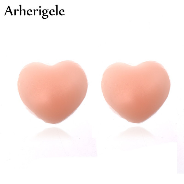 Arherigele 1pair Silicone Self-adhesive Nipple Cover Nipple Stickers Pads Sexy Invisible Reusable Breast Petal Pasties