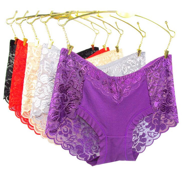 Women Underwear Briefs Sexy Women's Panties Full Transparent Lace Seamless String Plus Size Women Underwear 20 Colors M-XXXL