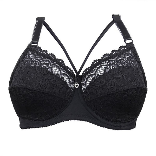 Plus Size Women Bras Push Up Ultrathin Lace Bralette Women Racerback C Cup Underwire Female Brassiere