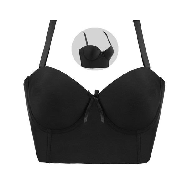 Fashion Super Push Up Bras Smooth One-Piece Seamless Adjustable Straps Breathable Underwear Women Brassiere 1/2 Cup Bras