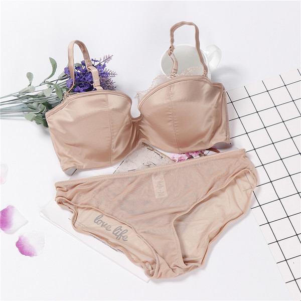 lingerie ropa interior femenina conjunto half cup lace women bra set red ABC cup intimates