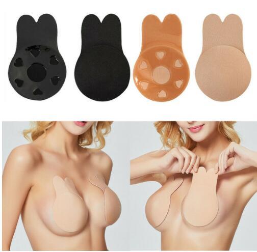 Invisible Breast Lift Tape Nipple Cover Sticker Rabbit Ear Shape Self Adhesive Silicone Nipple Cover Stickers KKA6898