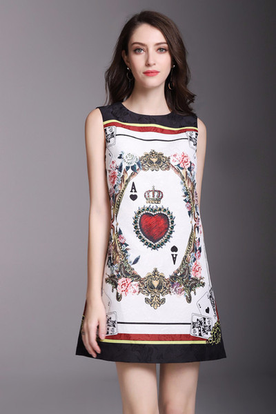 White Sleeveless Jacquard Short Women's Dress Red Love Print Beads Sequins A Line Short Women's Dress 062429