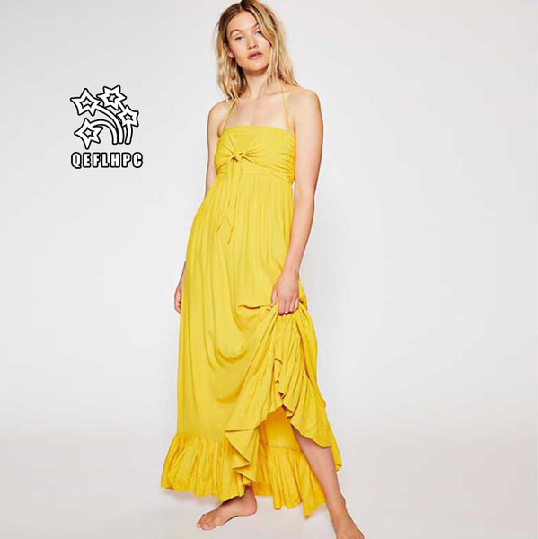 2019 Suspended print dress Sexy Backless Slit Chiffon beach skirt Women's Clothing Casual Womens Dresses Splicing wholesale High waist 8077