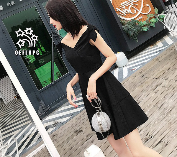 Women's clothes Dress Summer Sexy beach chiffon dress Thin Polyester material Casual Dresses chambray Longuette V-Neck A21746