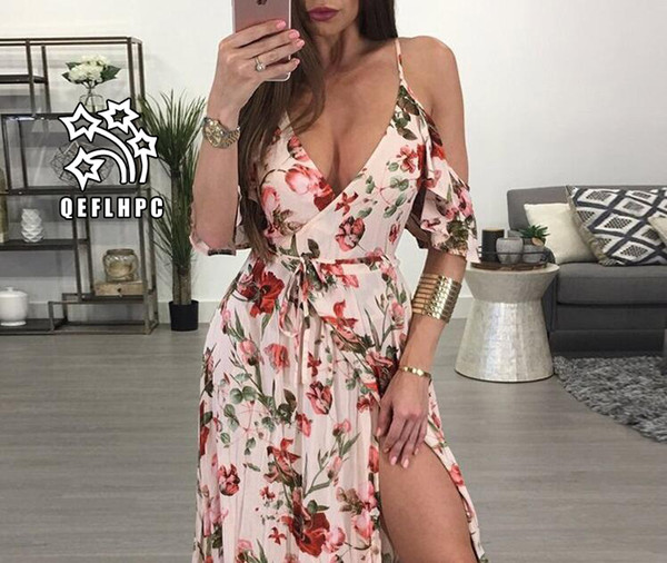 2019 Summer Women's Clothing Sexy Women fashionable casual dresses Elastic waist Medium and long style Cotton material Spaghetti Strap MP406