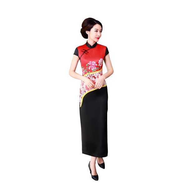 Shanghai Story Vintage Cheongsam Dress Long Show Qipao Chinese Traditional Dress For Women