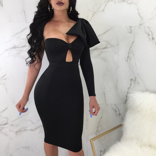 Maikun New Brand Dress for Women One Shoulder Sleeveless Dress Sexy Hollowout Skirt for Women 3 Colors 4 Sizes