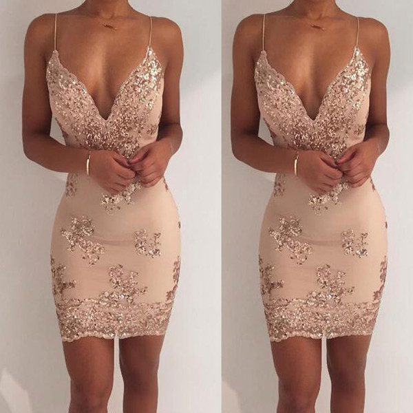 Maikun Brand New Deep V-neck Sexy Vest Dress for Women Nightclub Embroidery Skinny Skirt 4 Sizes
