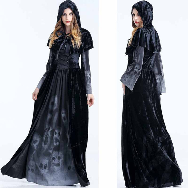 Maikun Brand Fashion New Halloween Demon Costume Black Dress Christmas Witch Cosplay Costume for Women S-2XL