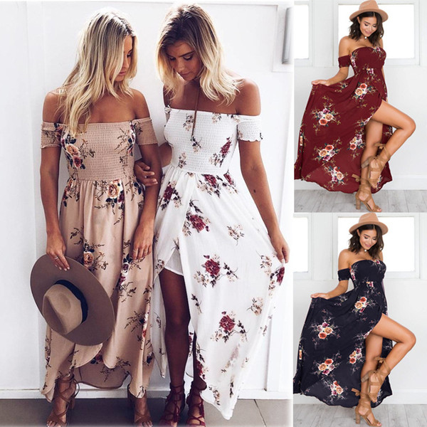 Maikun Brand New women dresses wrapped chest print dress seaside holiday dress summer beach Long dress sexy sleeveless