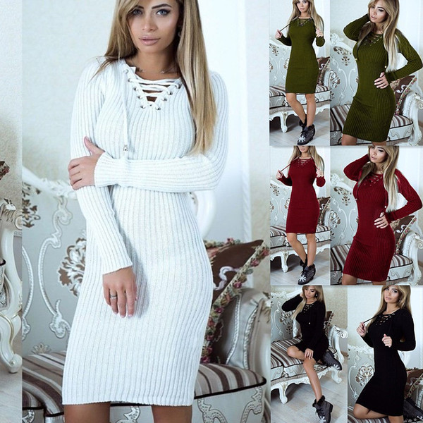 Maikun Brand New Pure Color Heating Pack Hip Medium-length Dress for Women 3 Colors 4 Sizes